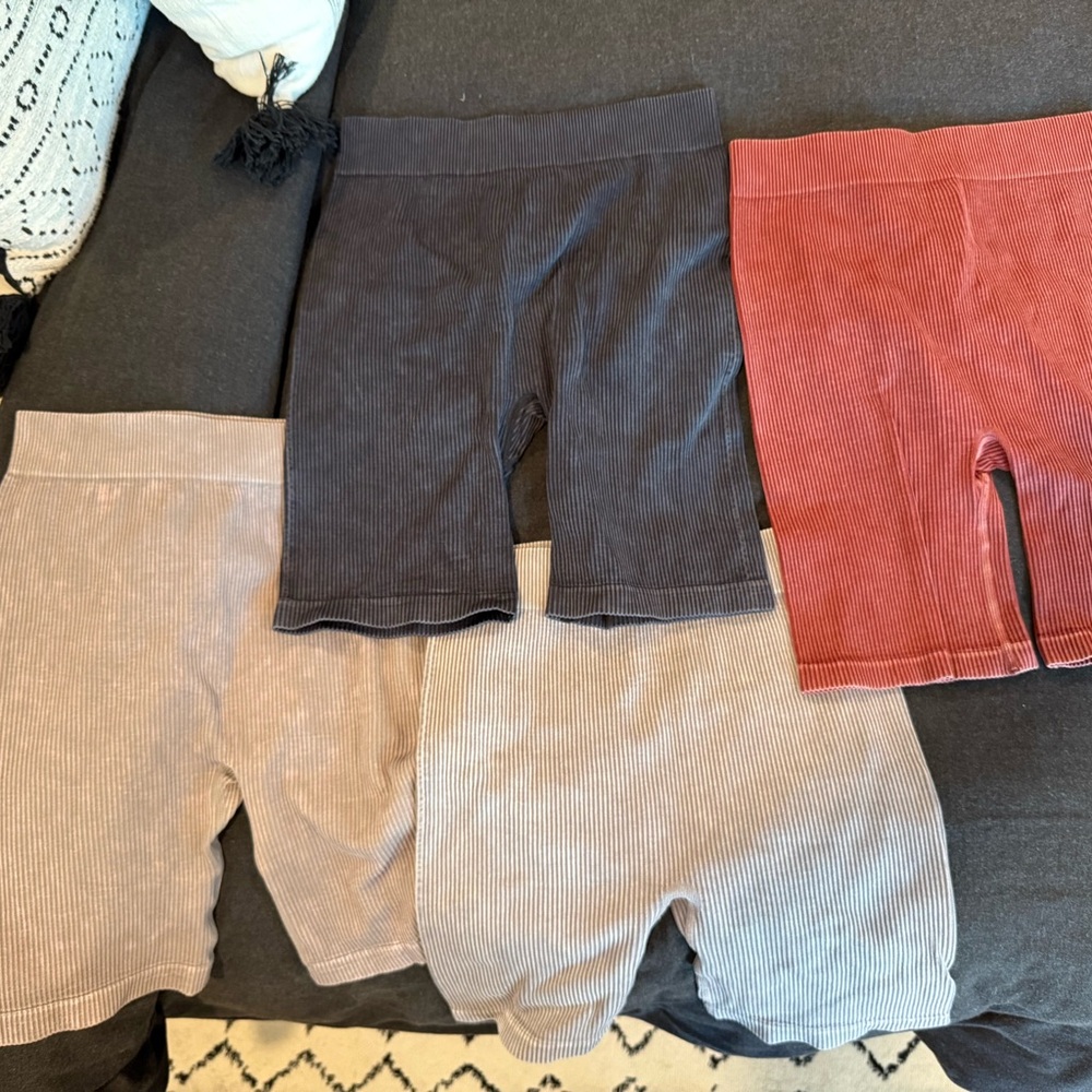 Ribbed Biker Shorts Set - Forever 21